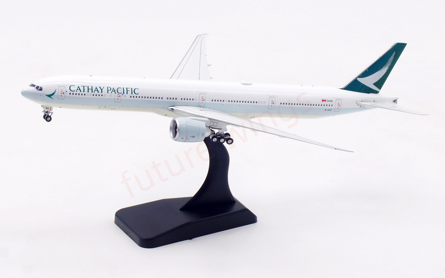 1:400 Aviation400 Cathay Pacific B777-300ER B-KQV Aircraft Model Free Tractor+Stand