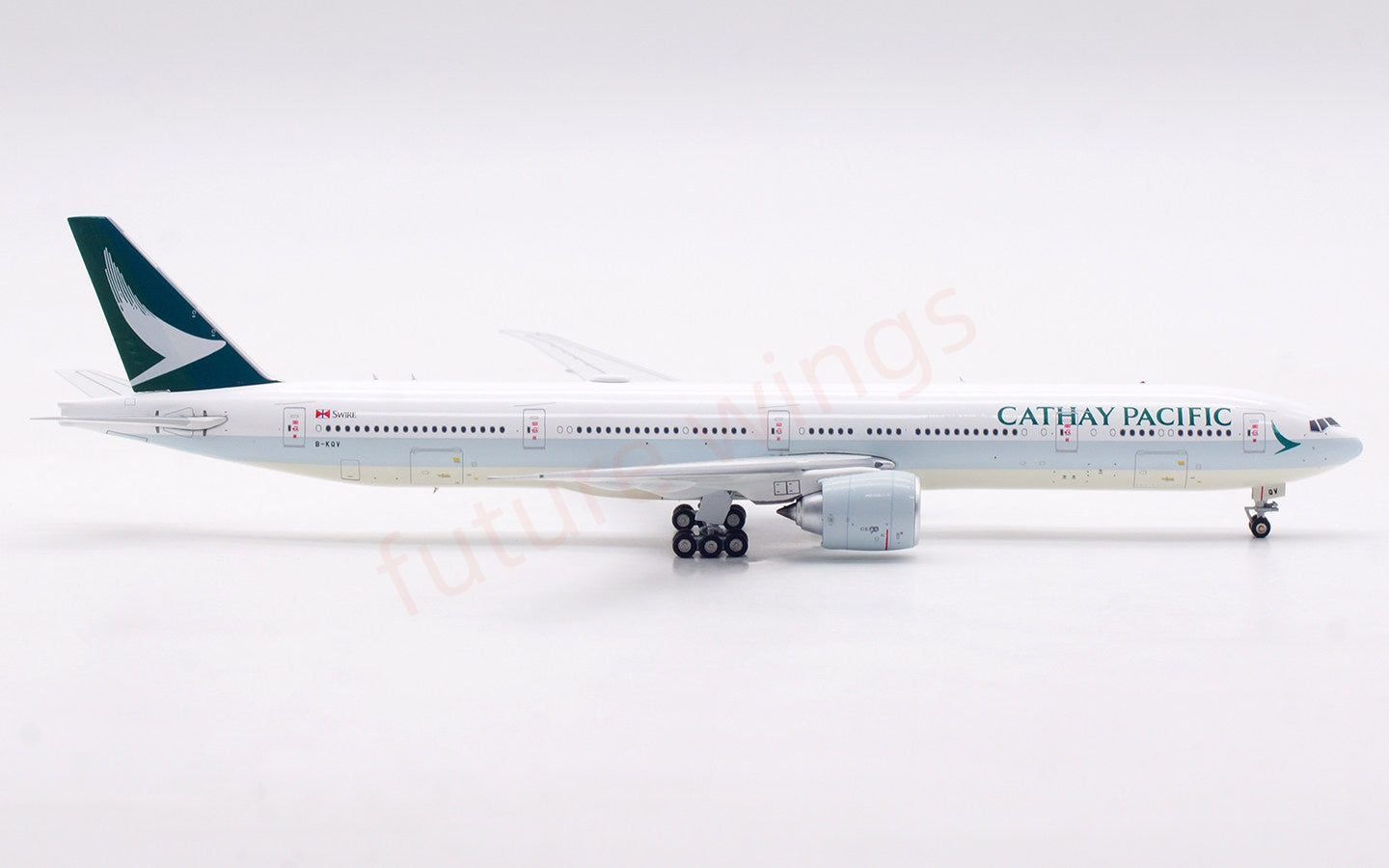 1:400 Aviation400 Cathay Pacific B777-300ER B-KQV Aircraft Model Free Tractor+Stand