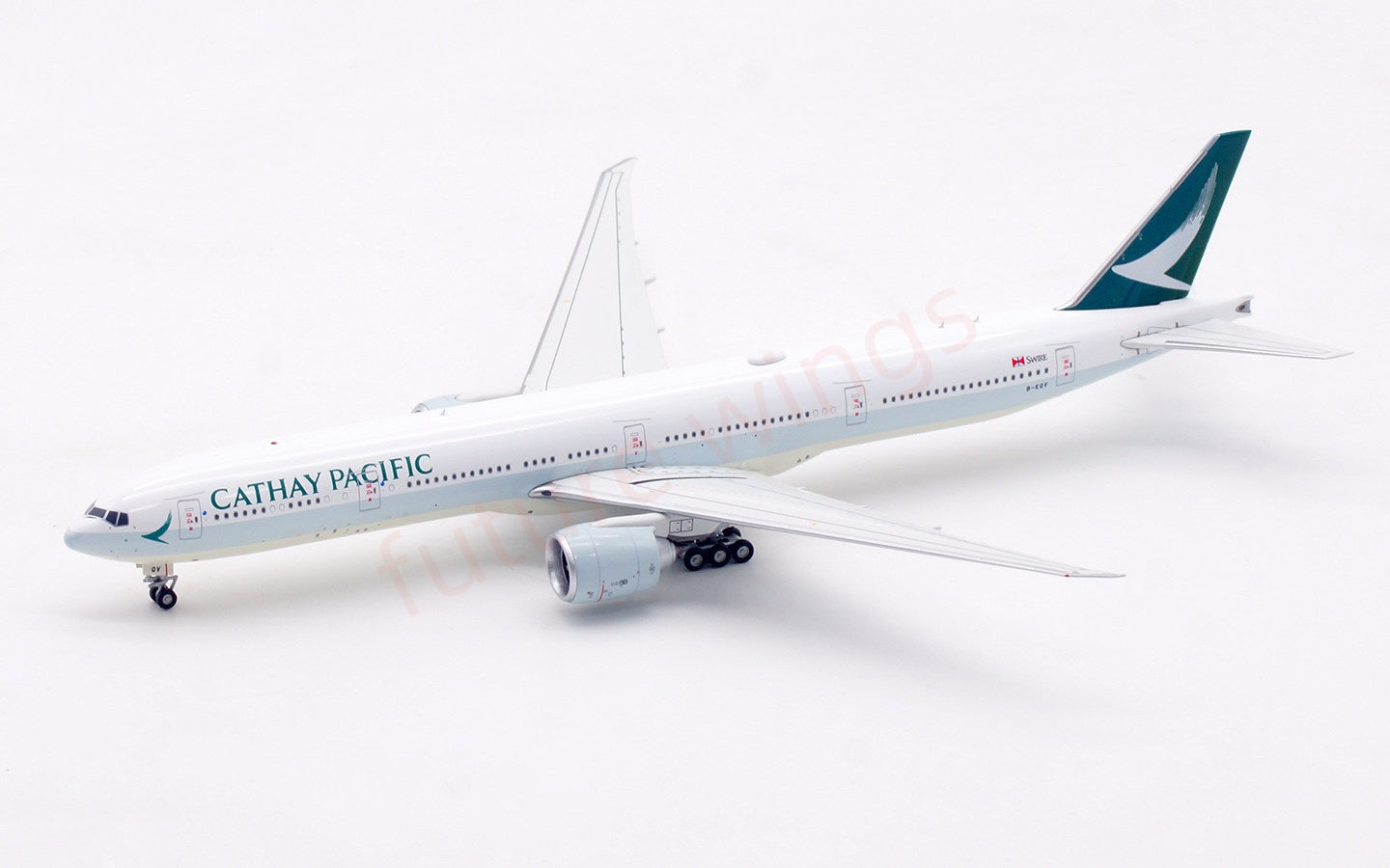 1:400 Aviation400 Cathay Pacific B777-300ER B-KQV Aircraft Model Free Tractor+Stand