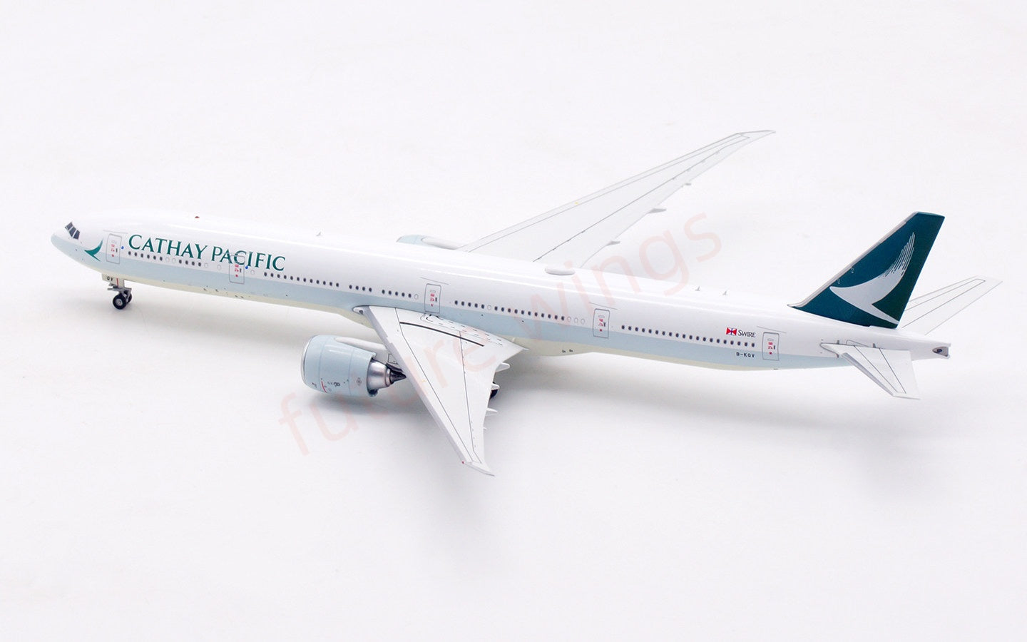 1:400 Aviation400 Cathay Pacific B777-300ER B-KQV Aircraft Model Free Tractor+Stand