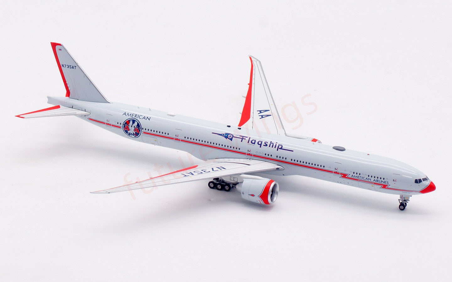 1:400 Aviation400 American Airlines B777-300ER N735AT Free Tractor+Stand