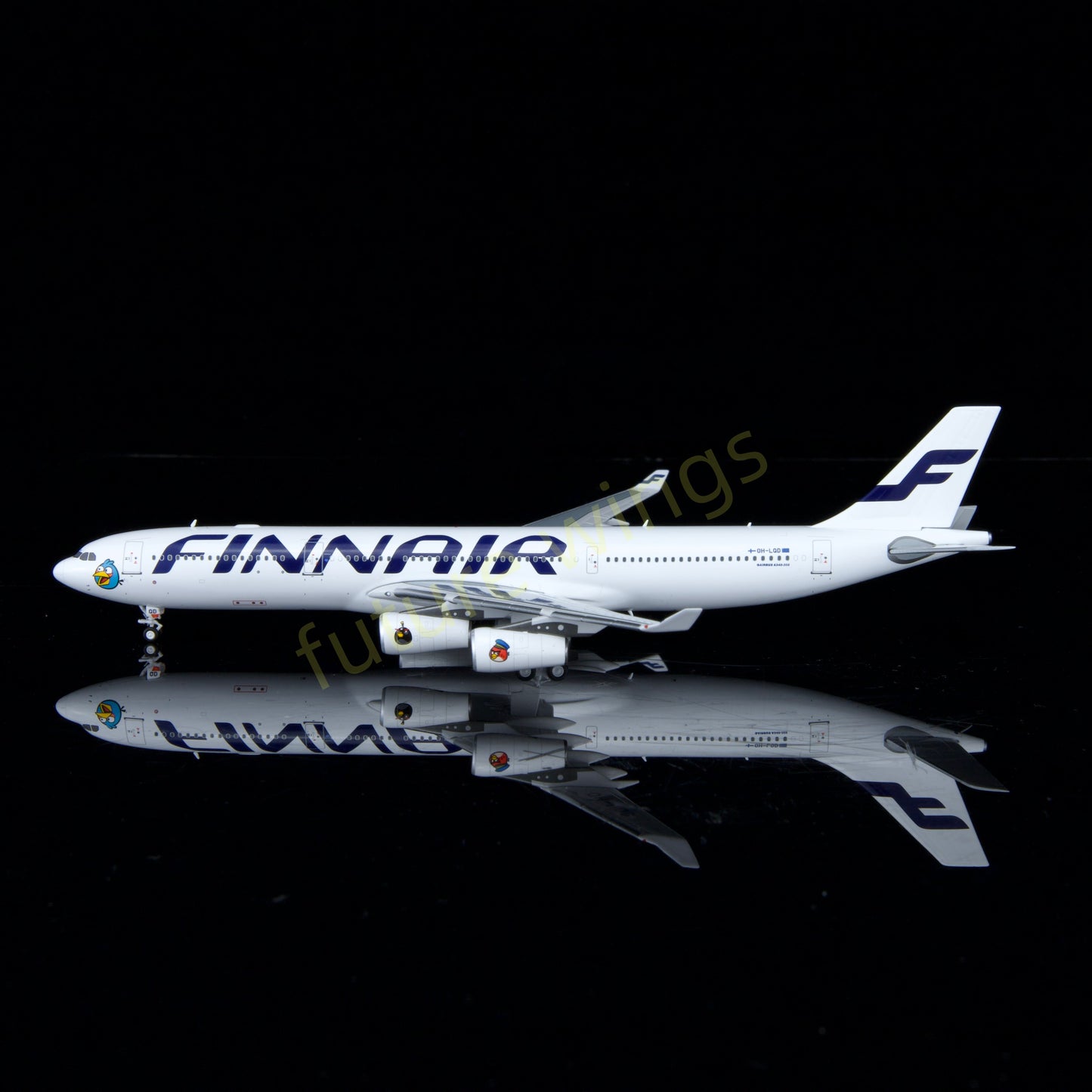 1:400 Kylin Models Finnair A340-300 OH-LQD Aircraft Model+Free Tractor