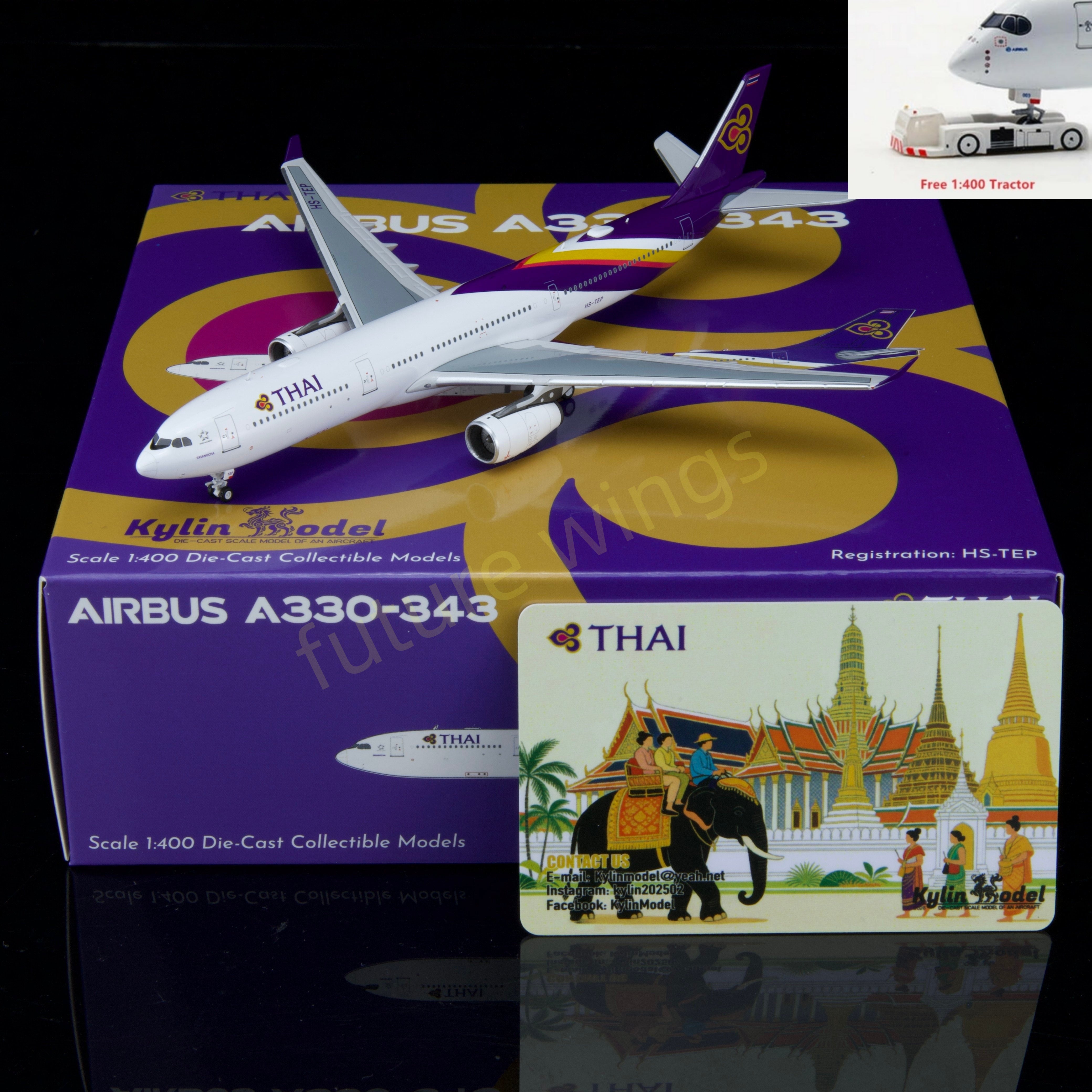1:400 Kylin Models Thai Airways A330-343 HS-TEP Aircraft Model+Free Tr ...