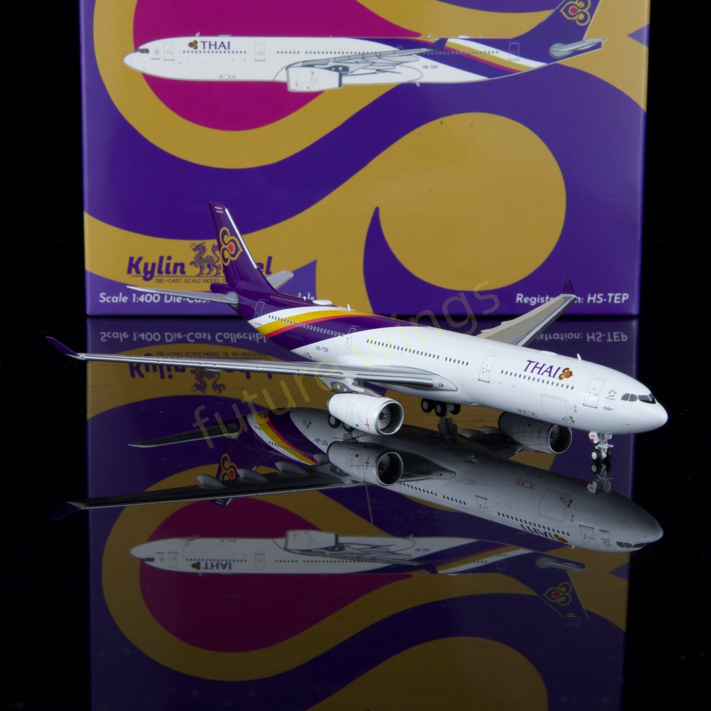 1:400 Kylin Models Thai Airways A330-343 HS-TEP Aircraft Model+Free Tractor