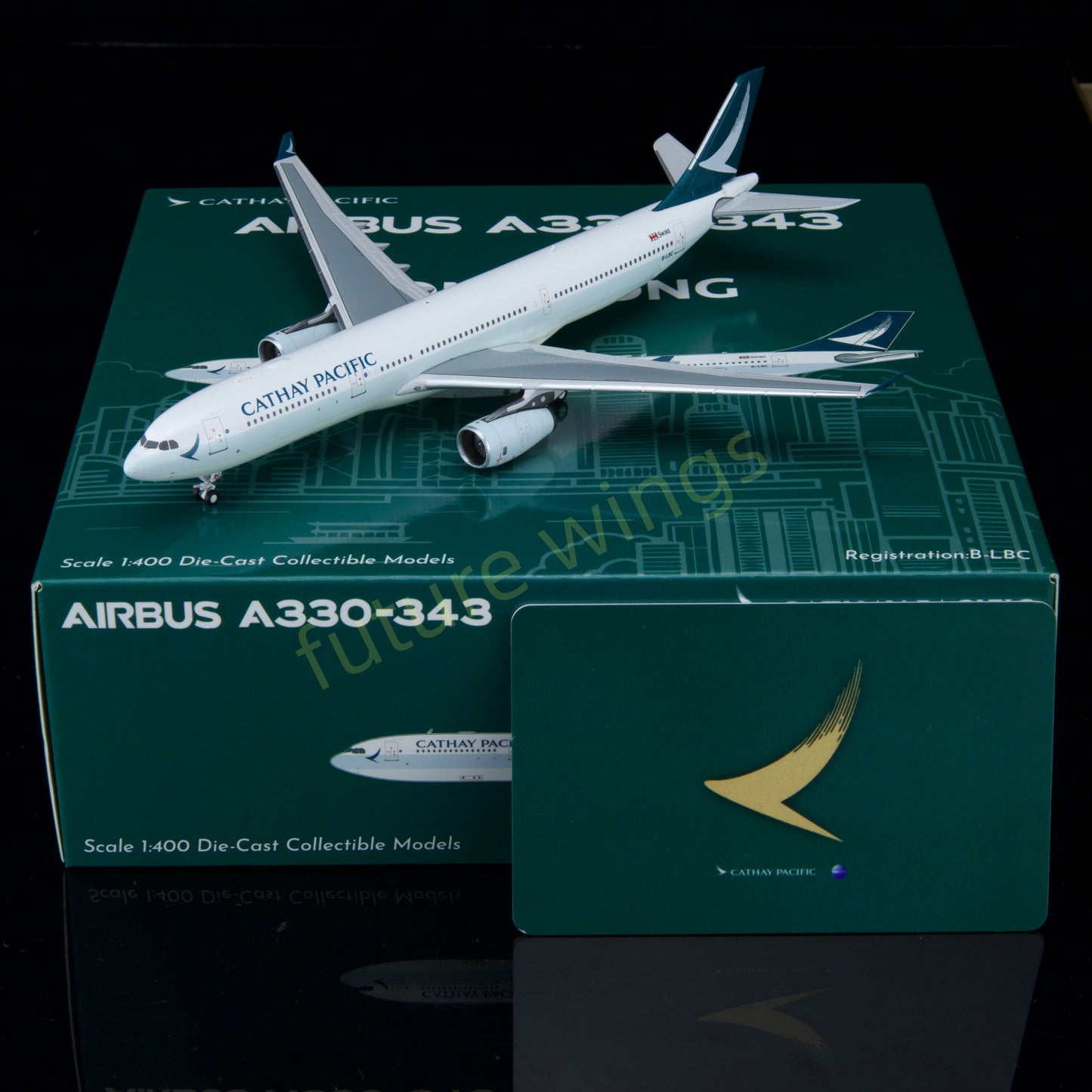 1:400 Kylin Models Cathay Pacific A330-343 B-LBC Aircraft Model+Free Tractor