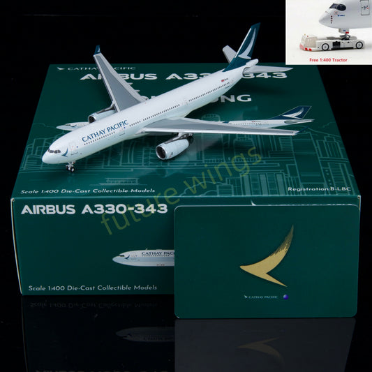 1:400 Kylin Models Cathay Pacific A330-343 B-LBC Aircraft Model+Free Tractor