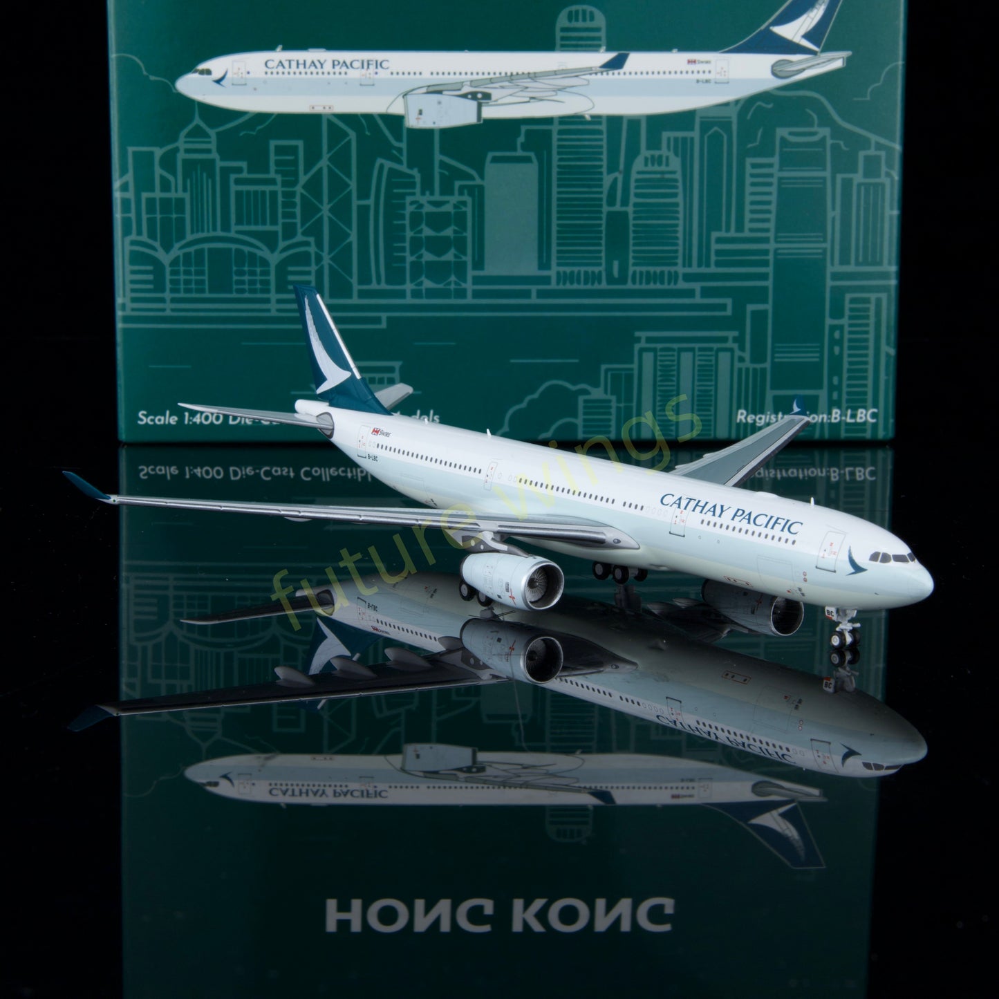 1:400 Kylin Models Cathay Pacific A330-343 B-LBC Aircraft Model+Free Tractor