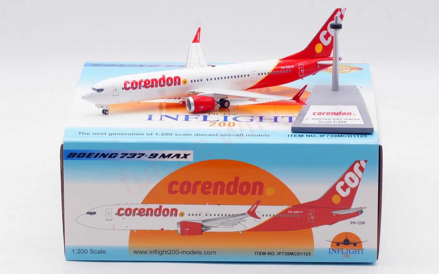 1:200 InFlight200 Corendon B737-9MAX PH-CDP Diecast Aircraft Model