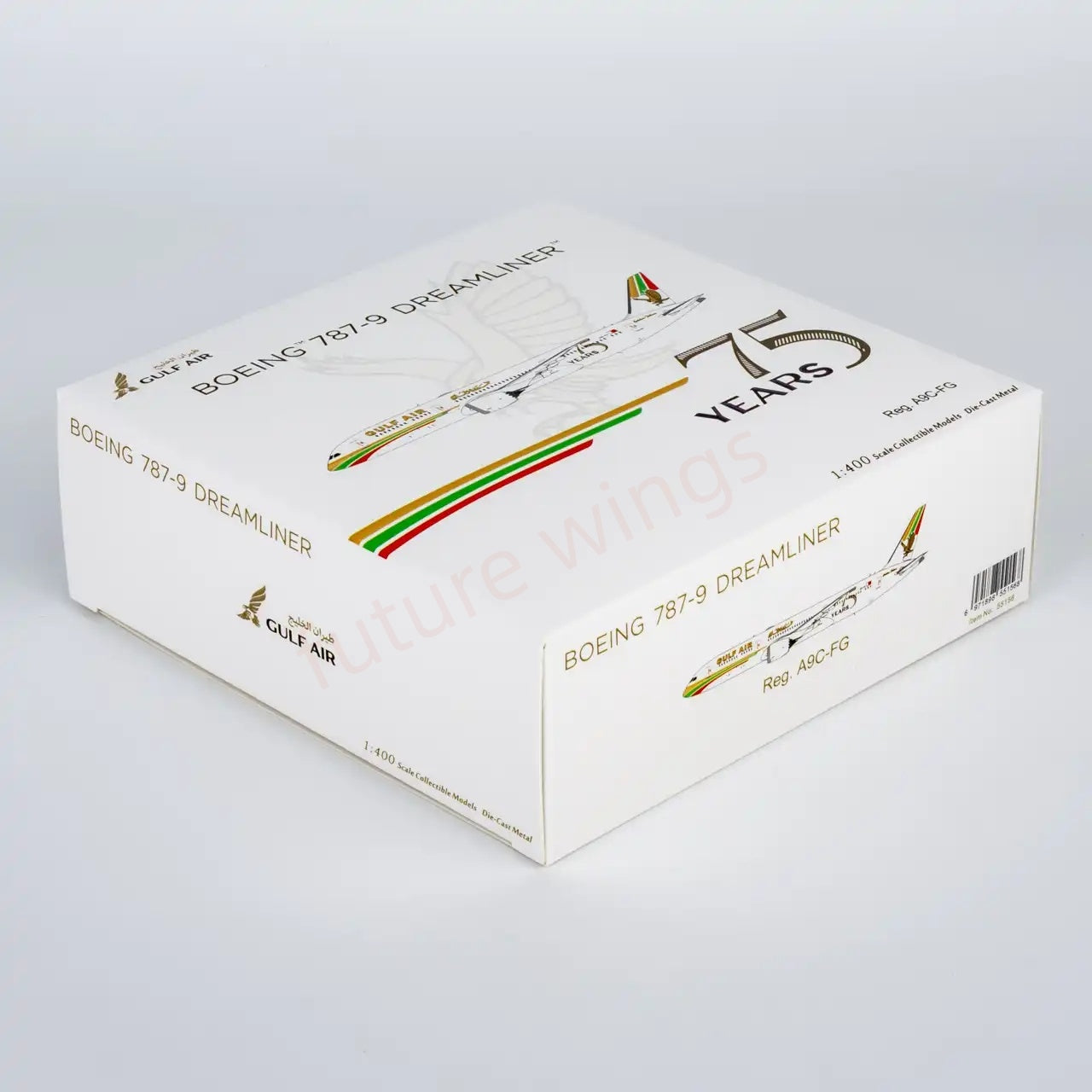 1:400 NG Models NG55156 Gulf Air B787-9 A9C-FG "75years"Aircraft Model+Free Tractor