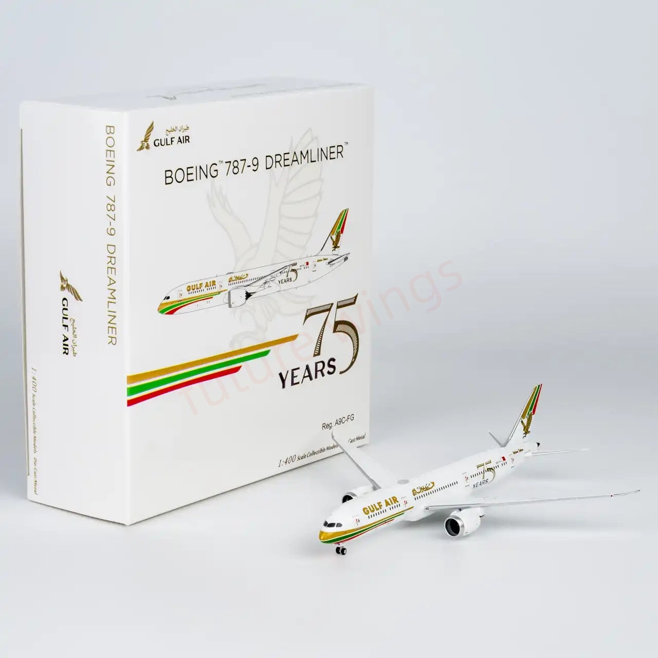 1:400 NG Models NG55156 Gulf Air B787-9 A9C-FG "75years"Aircraft Model+Free Tractor