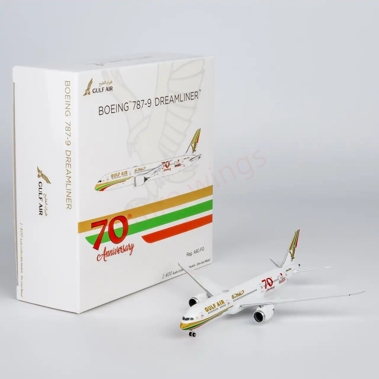 1:400 NG Models NG55157 Gulf Air B787-9 A9C-FG "70th" Aircraft Model+Free Tractor