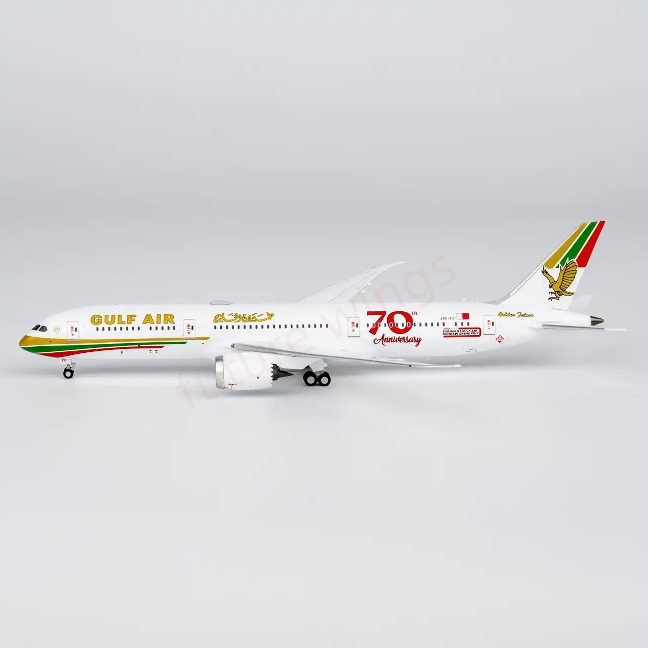 1:400 NG Models NG55157 Gulf Air B787-9 A9C-FG "70th" Aircraft Model+Free Tractor