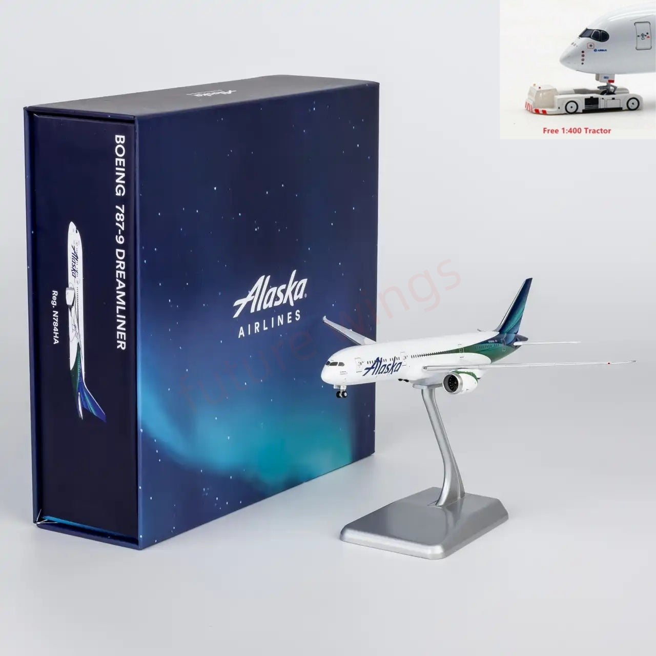 1:400 NG Models NG55161 Alaska Airlines B787-9 N784HA  "Luxury Package"Aircraft Model+FreeTractor
