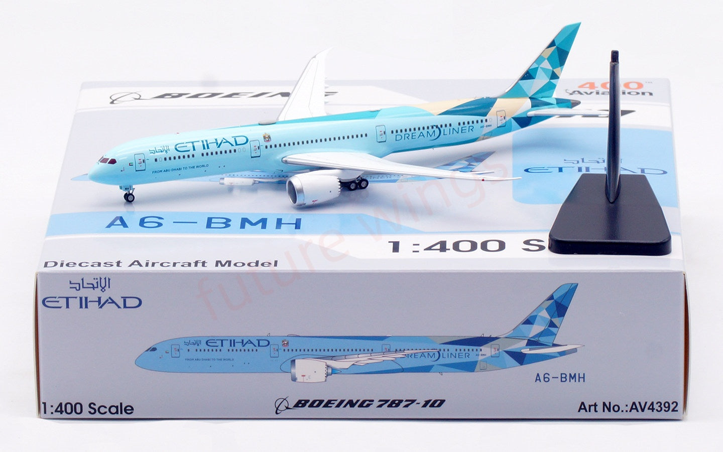 1:400 Aviation400 Etihad Airways B787-10 A6-BMH Aircraft Model Free Tractor+Stand