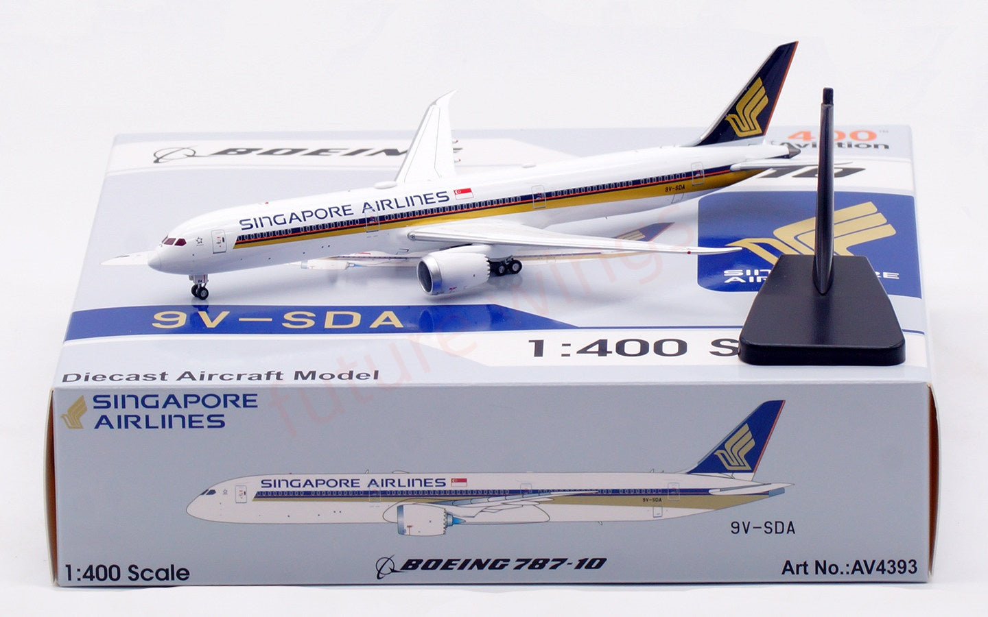 1:400 Aviation400 Singapore Airlines B787-10 9V-SDA Aircraft Model Free Tractor+Stand