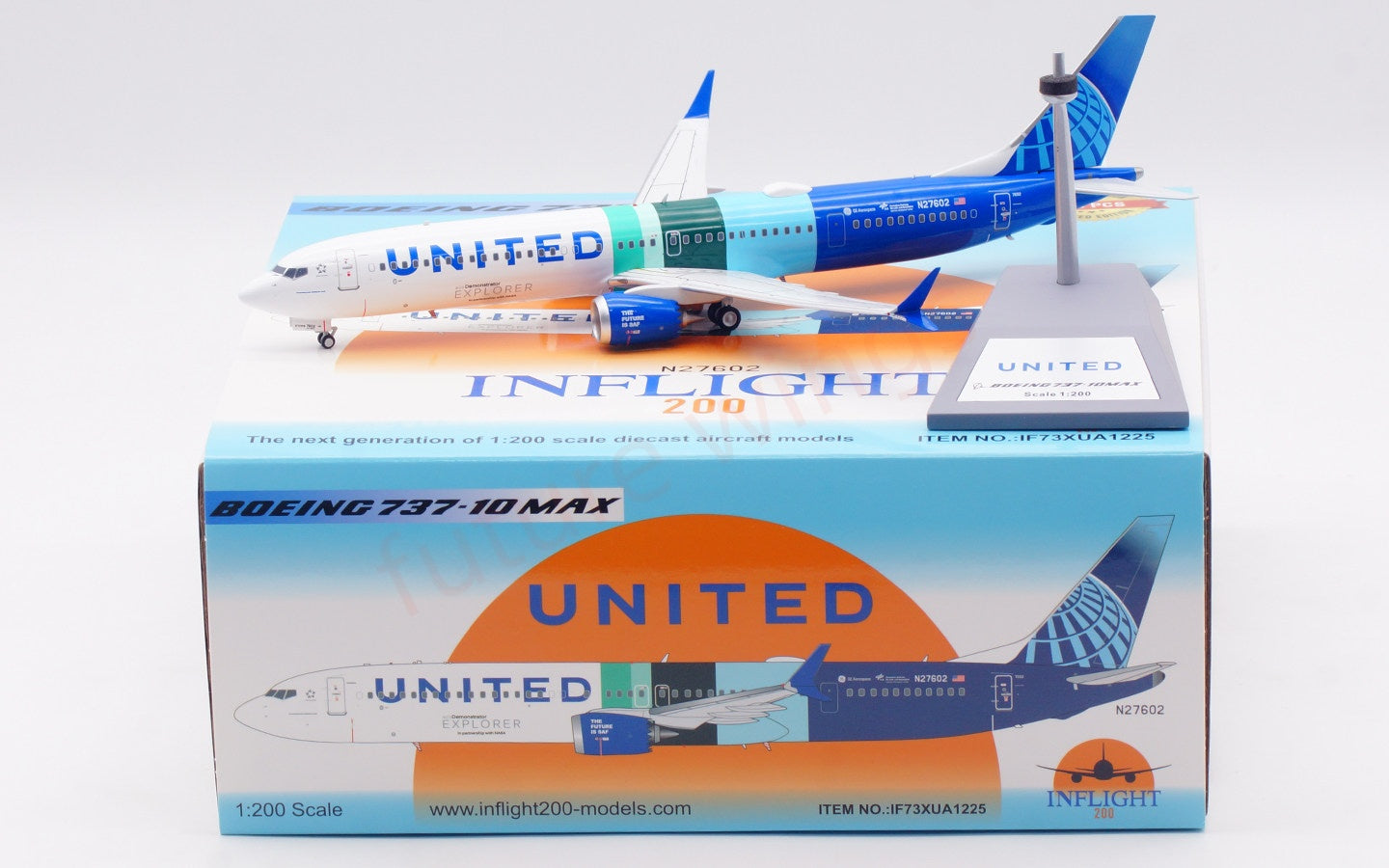 1:200 InFlight200 United Airlines B737-10 MAX N27602 Diecast Aircraft Model