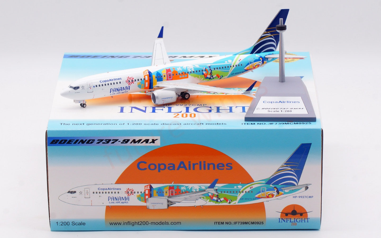 1:200 InFlight200 Panama Airways B737-9 MAX HP-9927CMP Diecast Aircraft Model