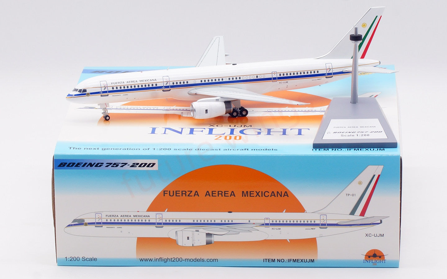 1:200 InFlight200 Mexican Air Force B757-200 XC-UJM Diecast Aircraft Model