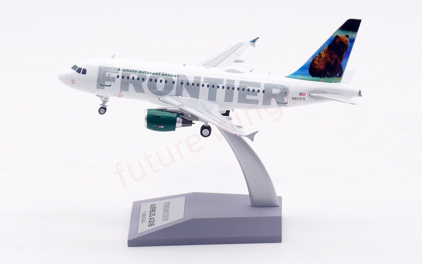 1:200 InFlight200 Frontier Airlines A318 N801FR Aircraft Model With Stand