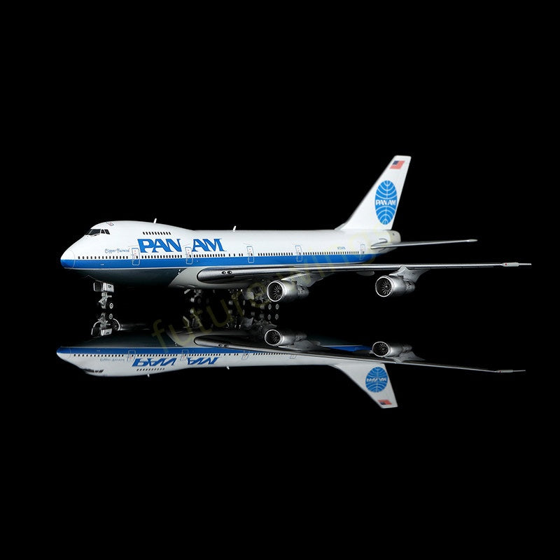 1:400 HX Models Pan AM B747-200 N724PA Aircraft Model+Free Tractor