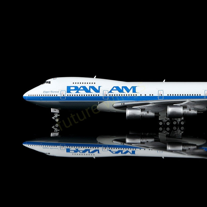 1:400 HX Models Pan AM B747-200 N724PA Aircraft Model+Free Tractor