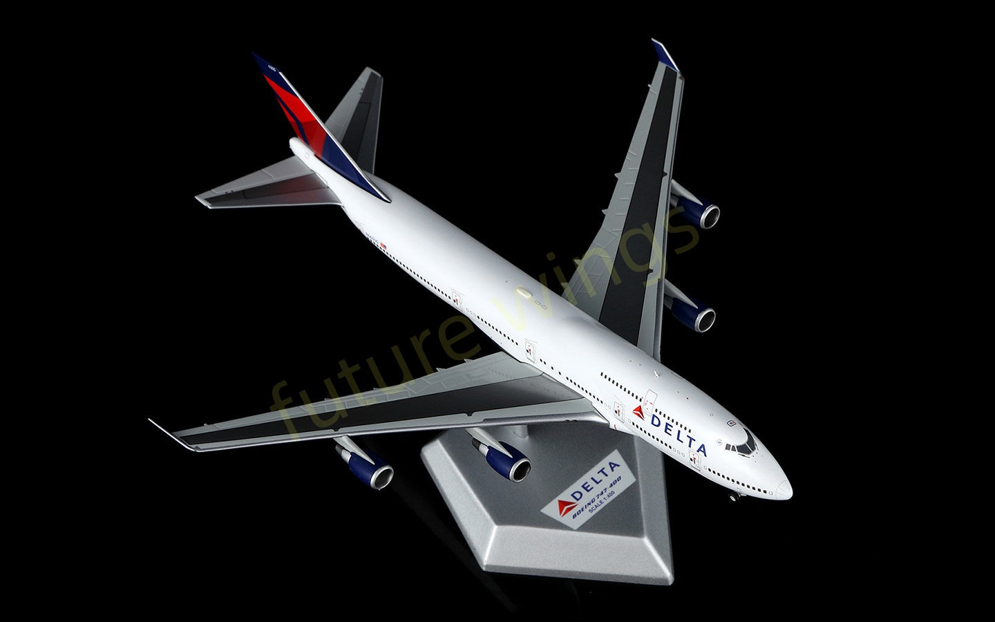 1:400 HX Models Delta Airlines B747-400 N665US Aircraft Model Free Tractor