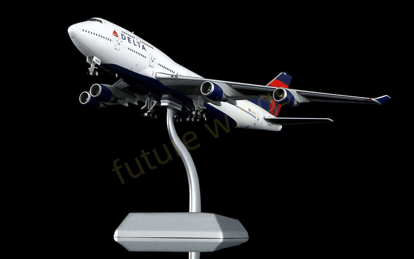 1:400 HX Models Delta Airlines B747-400 N665US Aircraft Model Free Tractor