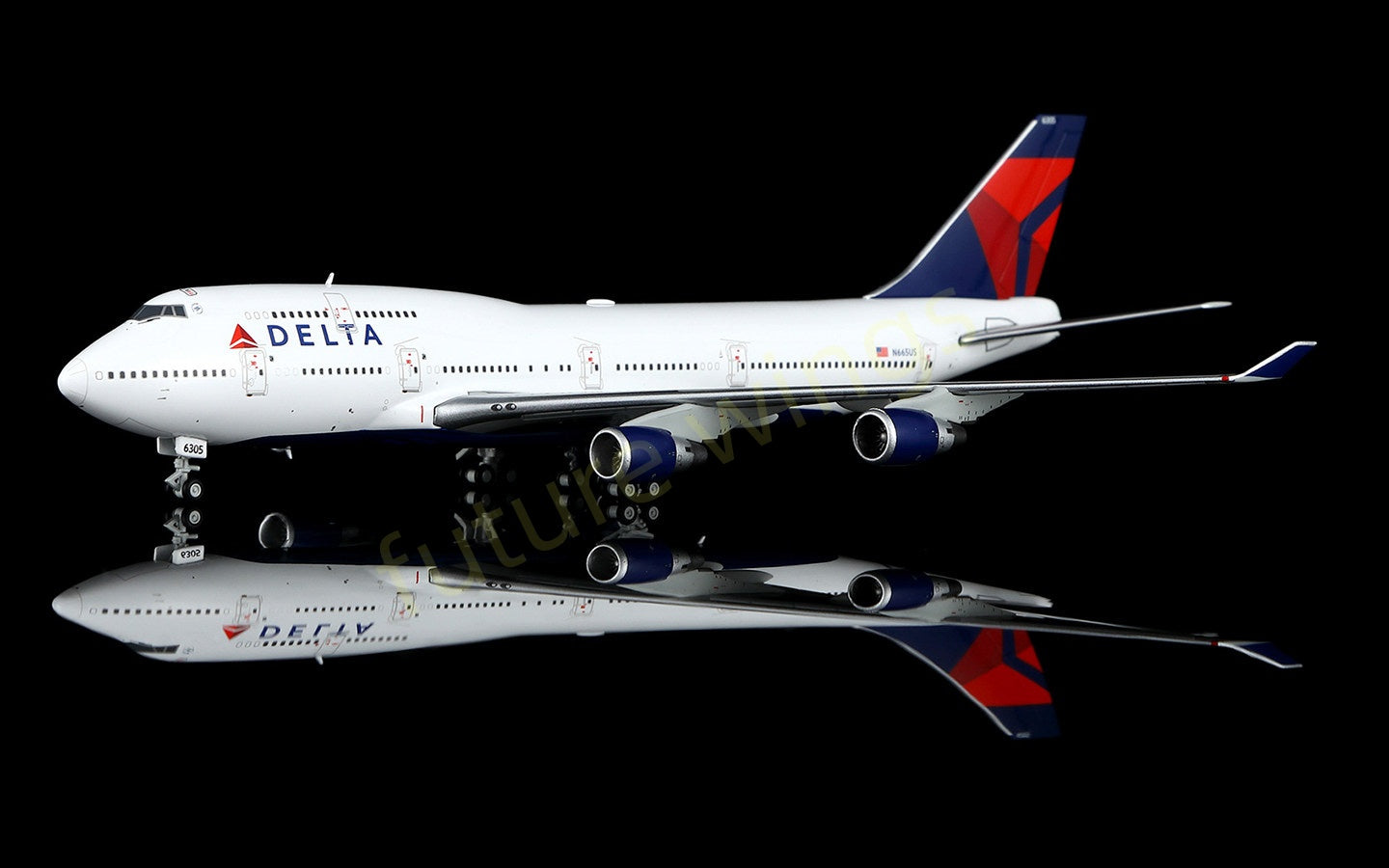 1:400 HX Models Delta Airlines B747-400 N665US Aircraft Model Free Tractor