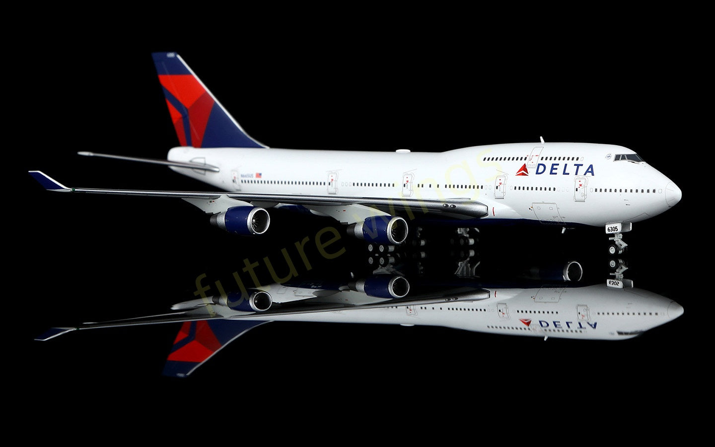 1:400 HX Models Delta Airlines B747-400 N665US Aircraft Model Free Tractor