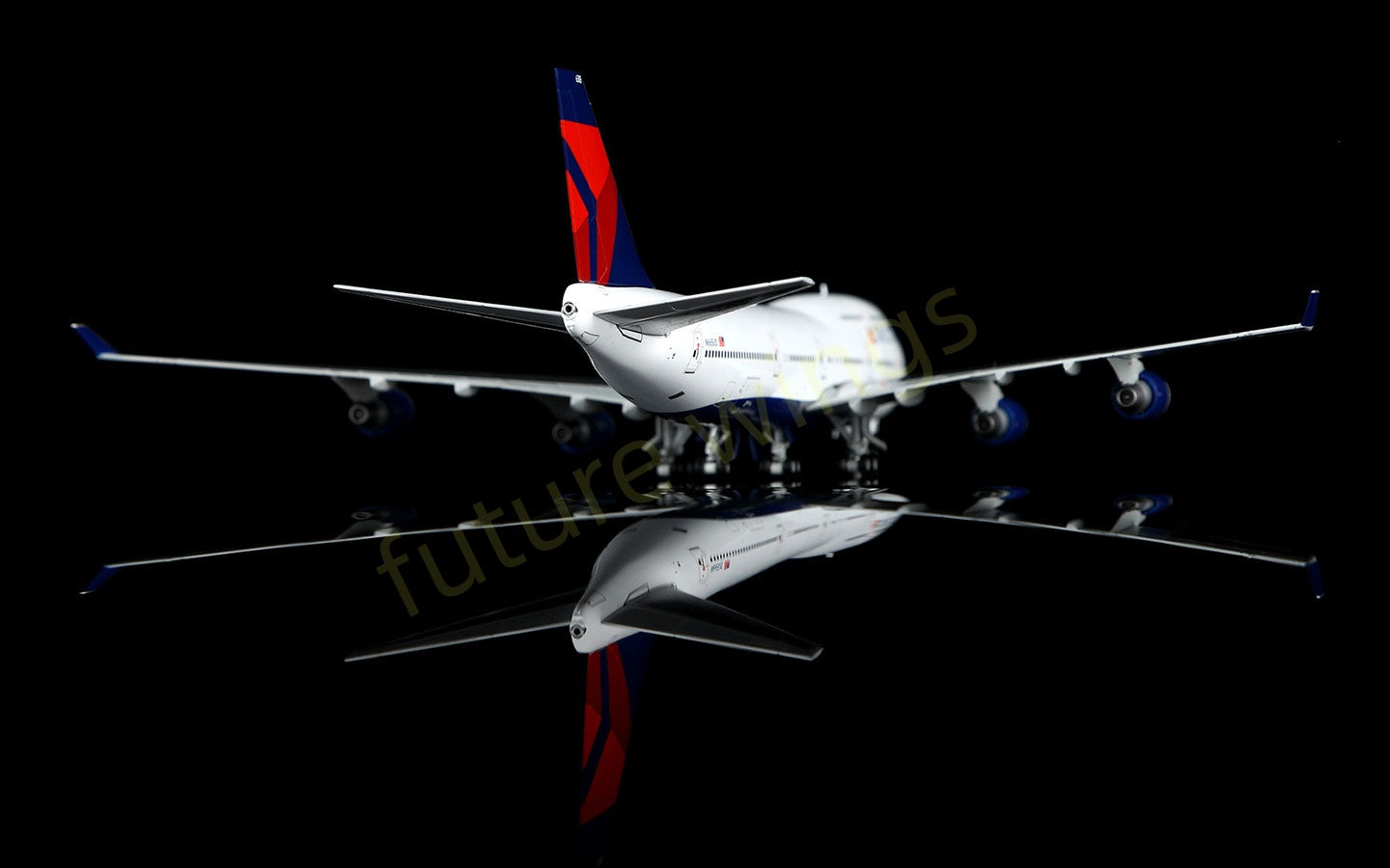 1:400 HX Models Delta Airlines B747-400 N665US Aircraft Model Free Tractor