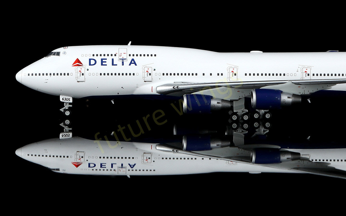1:400 HX Models Delta Airlines B747-400 N665US Aircraft Model Free Tractor