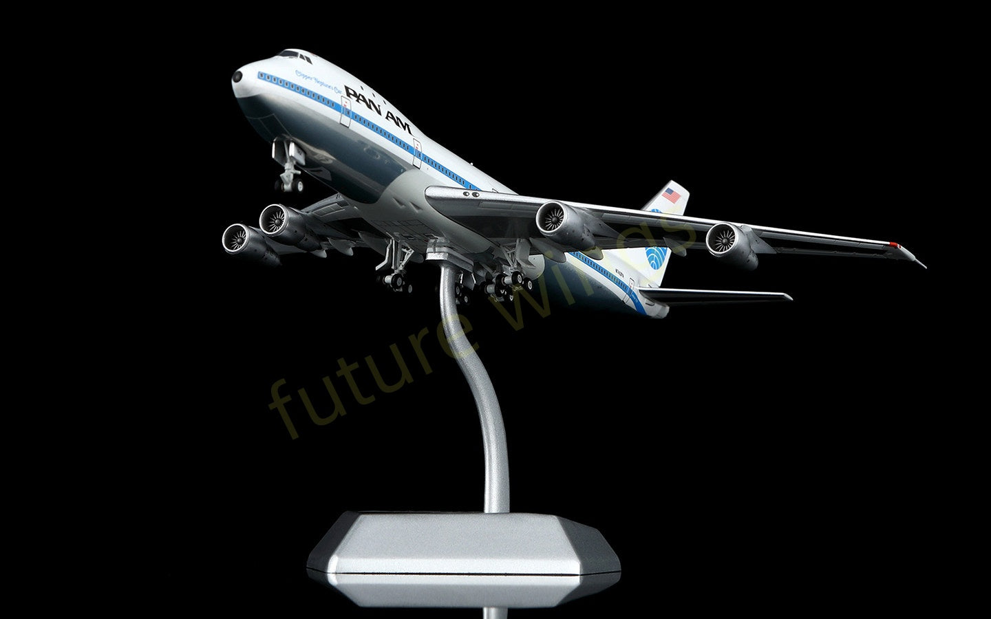 1:400 HX Models Pan AM B747-200 N742PA Aircraft Model+Free Tractor