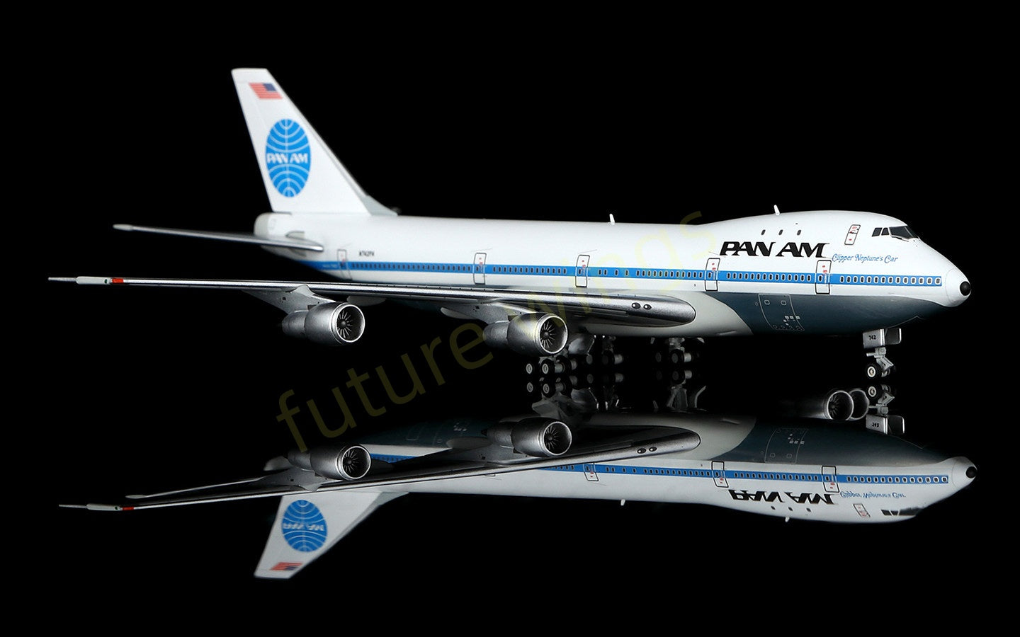 1:400 HX Models Pan AM B747-200 N742PA Aircraft Model+Free Tractor