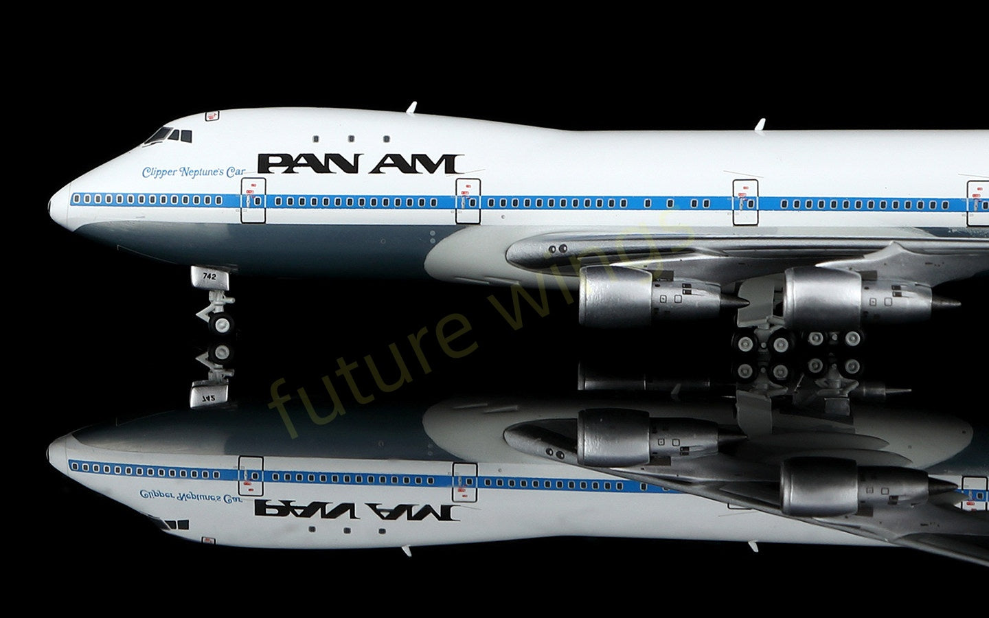 1:400 HX Models Pan AM B747-200 N742PA Aircraft Model+Free Tractor