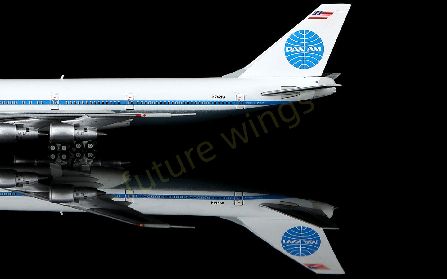 1:400 HX Models Pan AM B747-200 N742PA Aircraft Model+Free Tractor