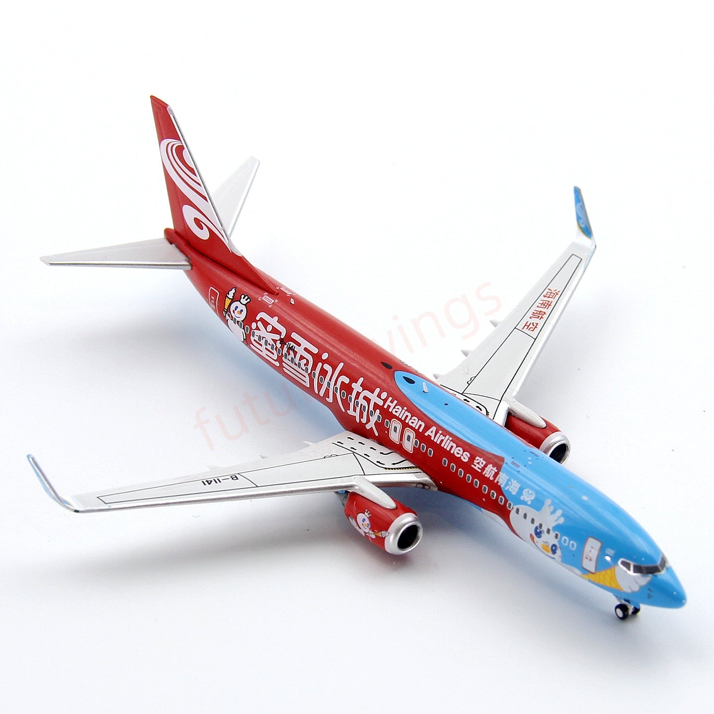 1:400 PandaModel Hainan Airlines B737-800 B-1131 B-1141"MiXue"Aircraft Model+Free Tractor