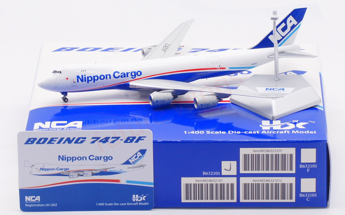 1:400 HX Models Nippon Cargo B747-8F JA12KZ Aircraft Model Free Tractor+Stand