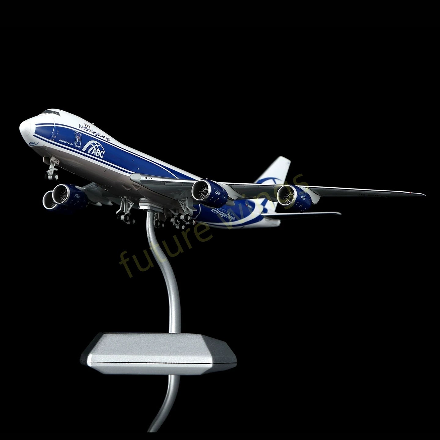 1:400 HX Models AirBridgeCargo B747-8F VQ-BLQ Aircraft Model Free Tractor+Stand