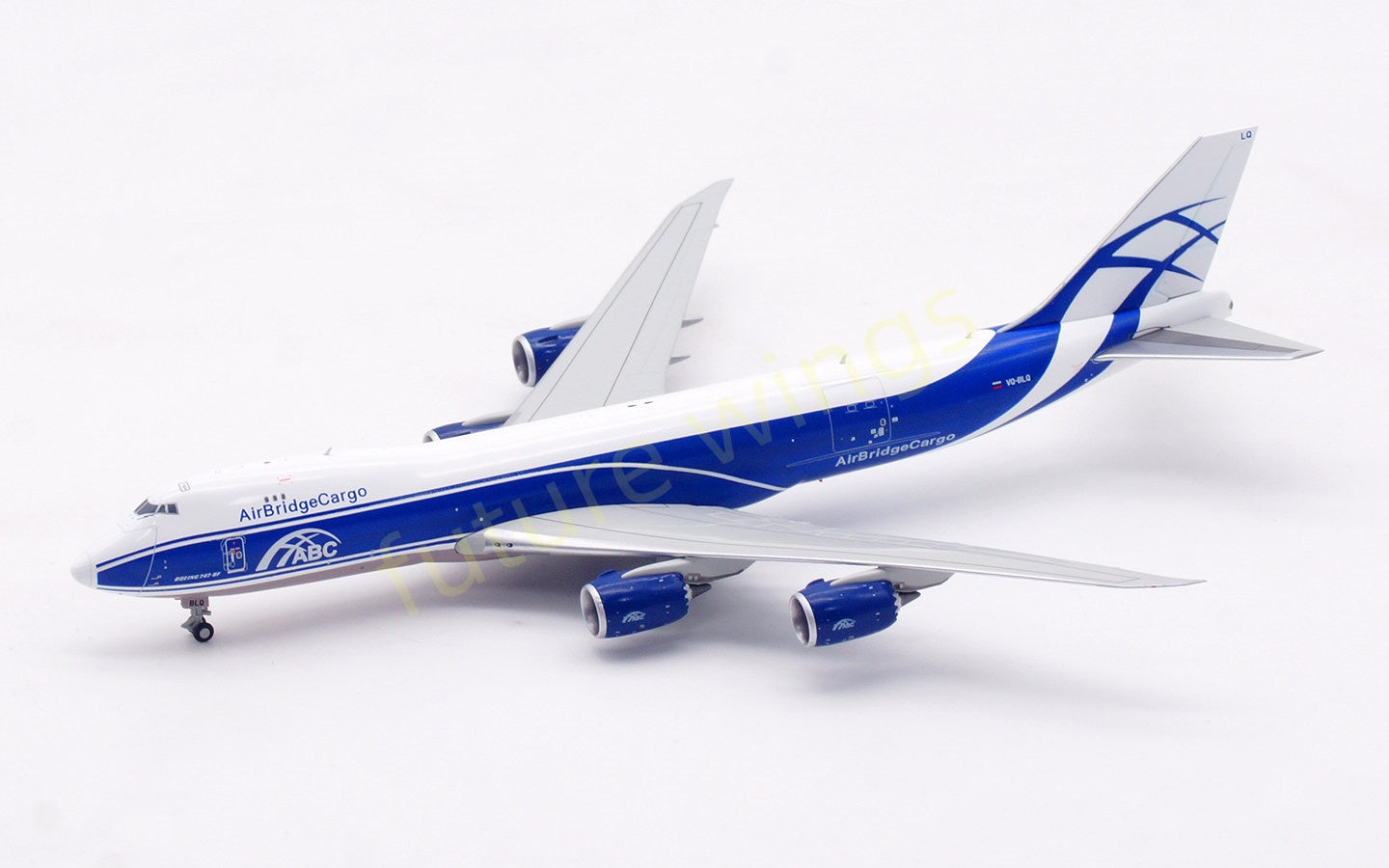 1:400 HX Models AirBridgeCargo B747-8F VQ-BLQ Aircraft Model Free Tractor+Stand