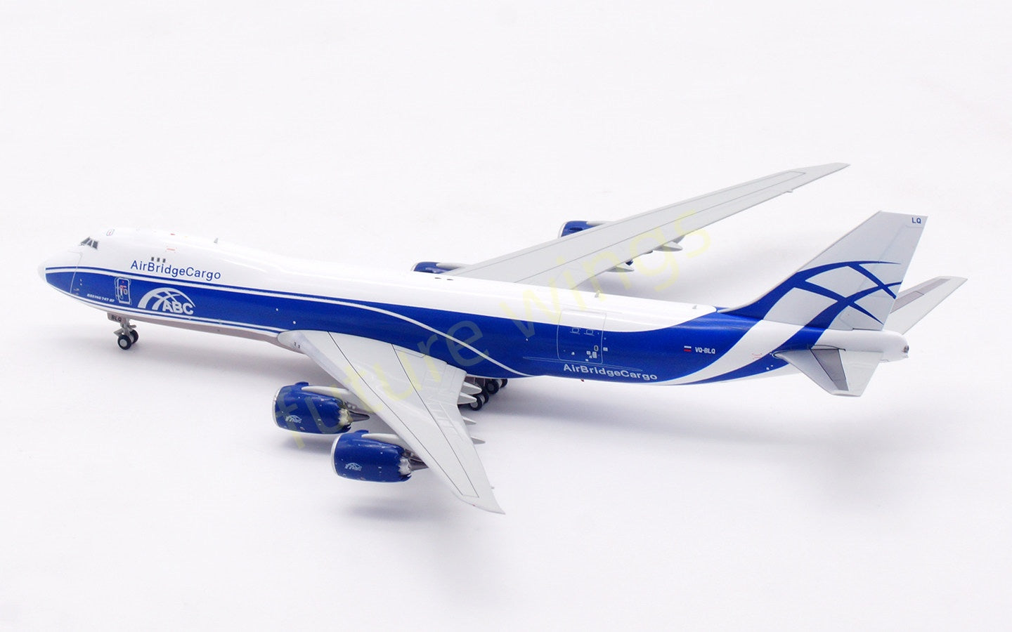 1:400 HX Models AirBridgeCargo B747-8F VQ-BLQ Aircraft Model Free Tractor+Stand