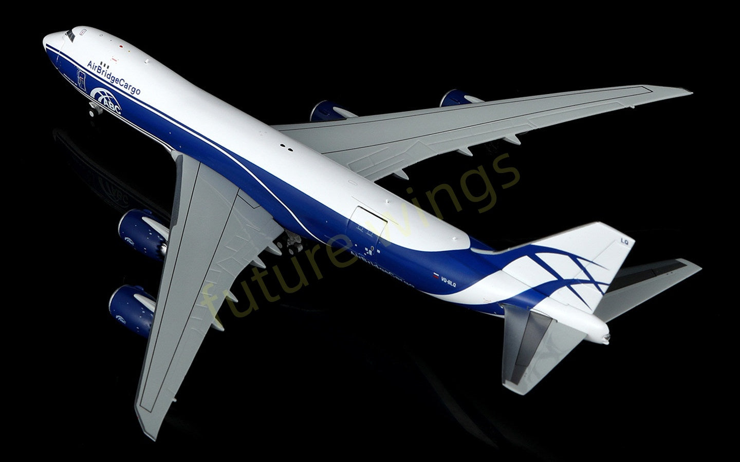 1:400 HX Models AirBridgeCargo B747-8F VQ-BLQ Aircraft Model Free Tractor+Stand