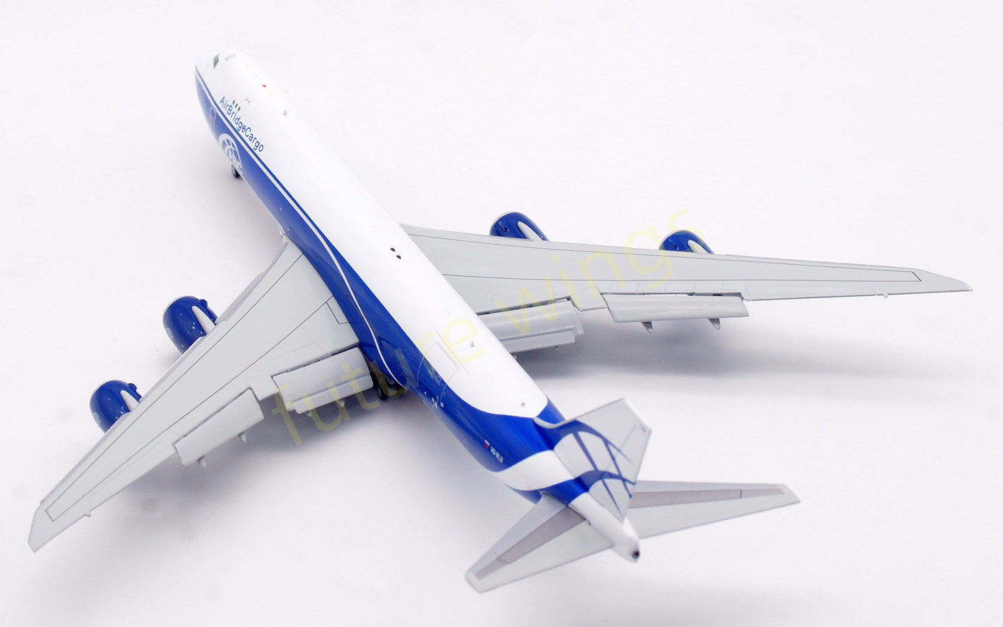 1:400 HX Models AirBridgeCargo B747-8F VQ-BLQ Aircraft Model Free Tractor+Stand