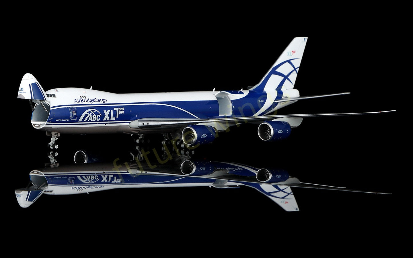 1:400 HX Models AirBridgeCargo B747-8F VP-BBY Aircraft Model Free Tractor+Stand