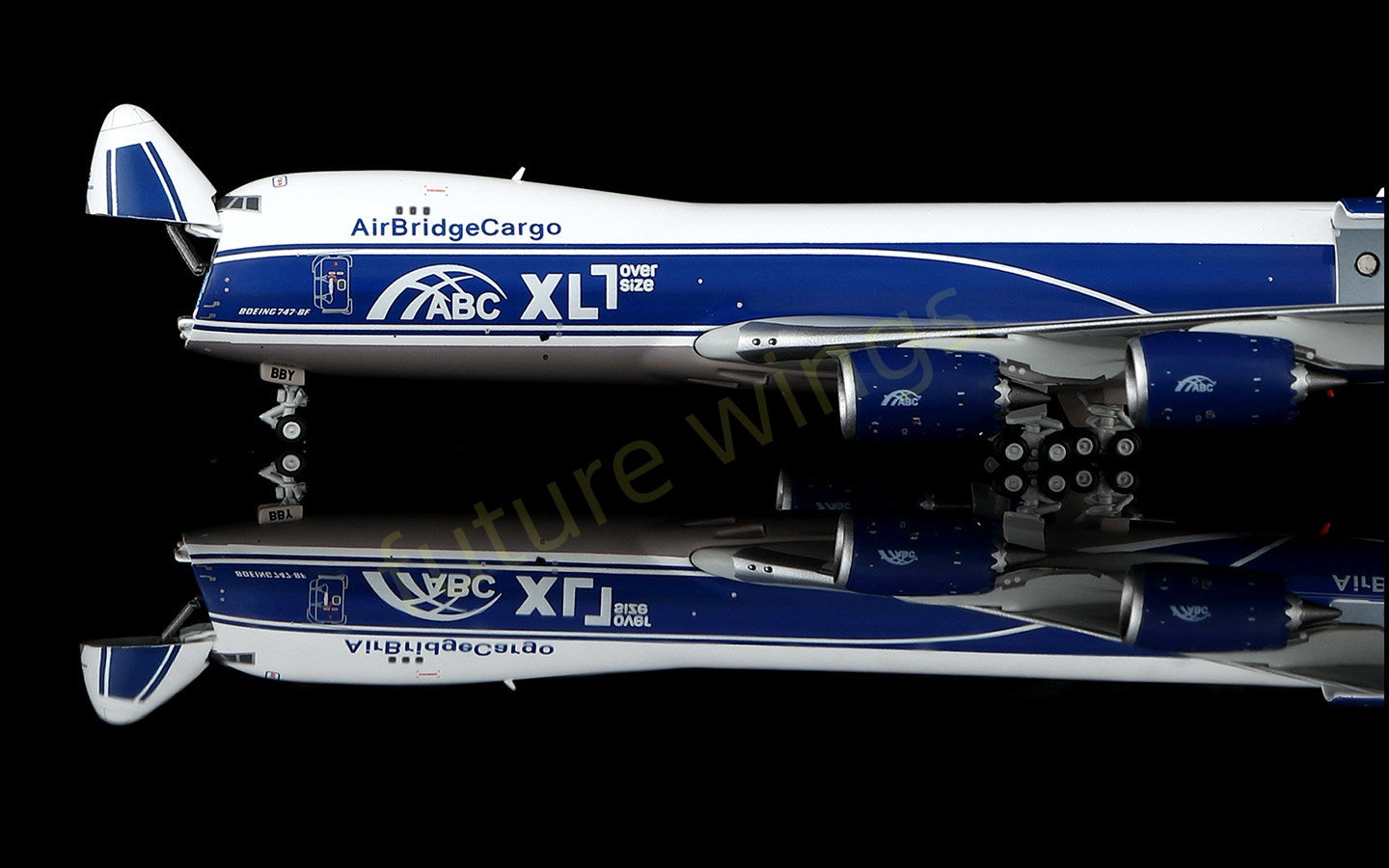 1:400 HX Models AirBridgeCargo B747-8F VP-BBY Aircraft Model Free Tractor+Stand