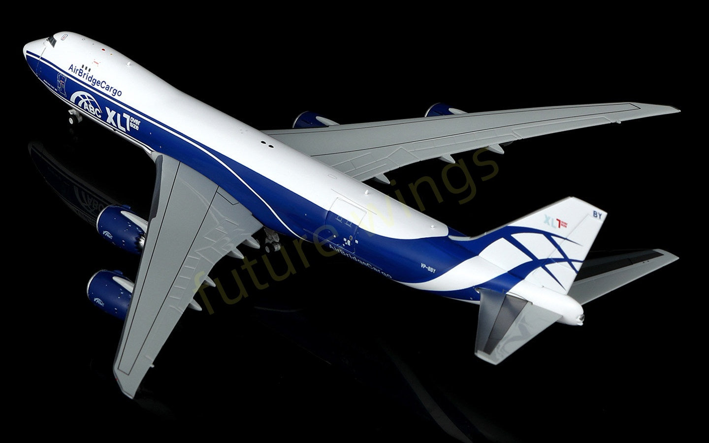 1:400 HX Models AirBridgeCargo B747-8F VP-BBY Aircraft Model Free Tractor+Stand