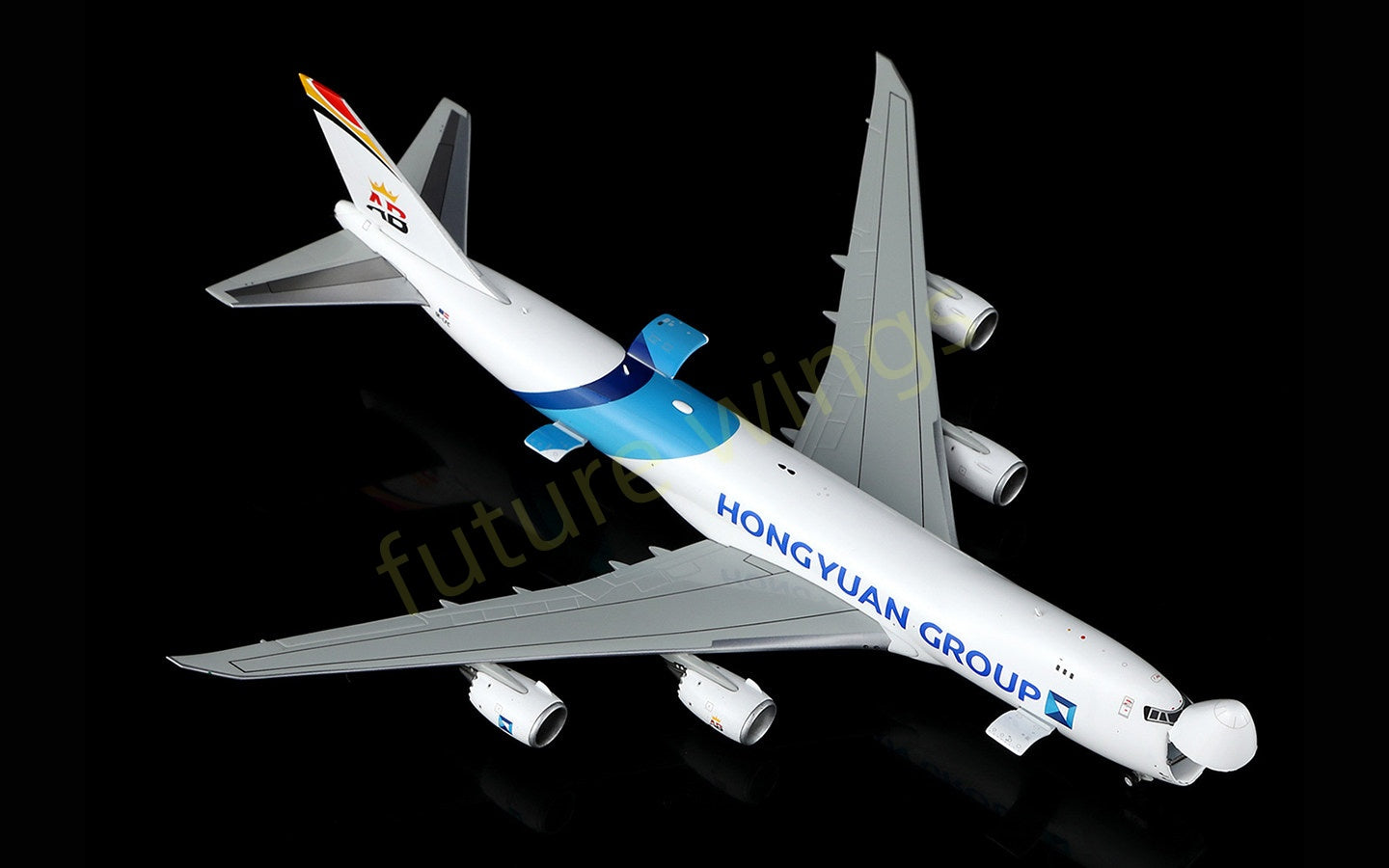 1:400 HX Models Hong Yuan Group B747-8F OE-LFC Aircraft Model Free Tractor+Stand