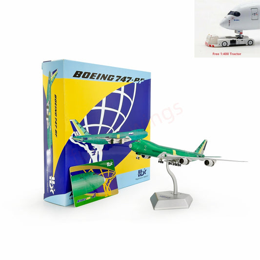 (RARE)1:400 HX Models Atlas Air B747-8F N863GT Aircraft Model Free Tractor+Stand
