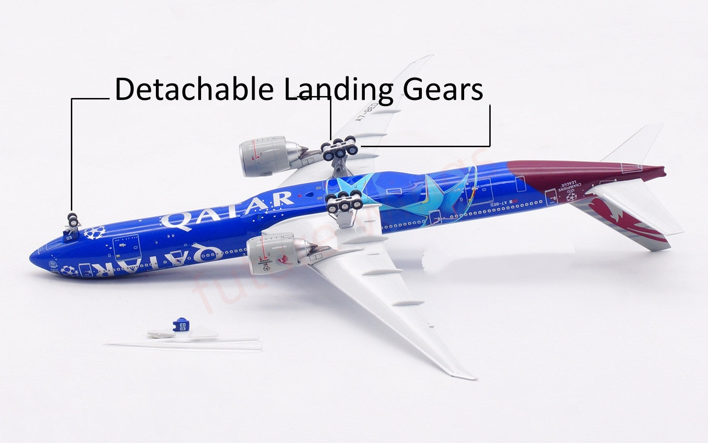 1:400 Aviation400 Qatar Airways B777-300ER A7-BED Free Tractor+Stand
