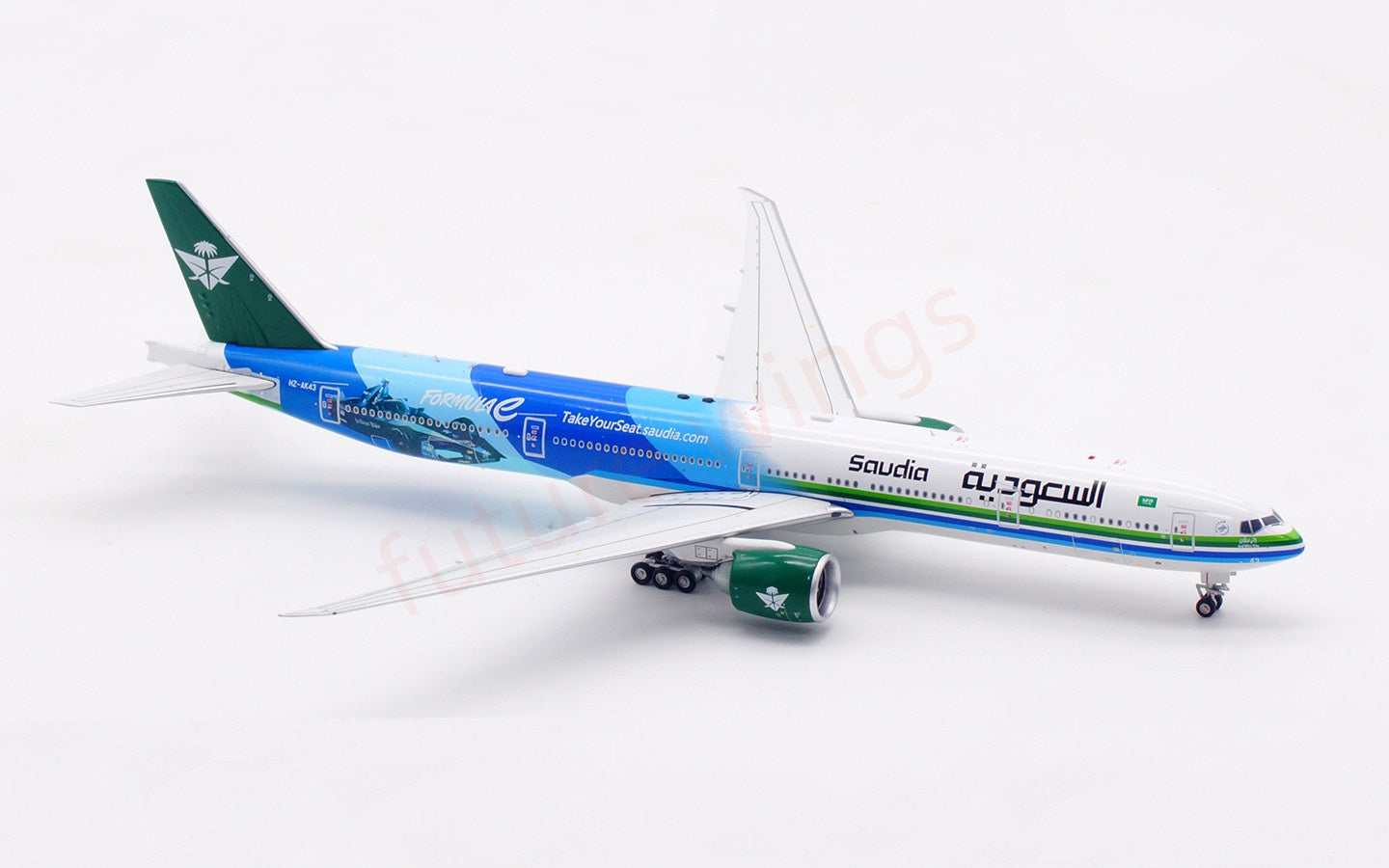 1:400 Aviation400 Saudia B777-300ER HZ-AK43 Free Tractor+Stand