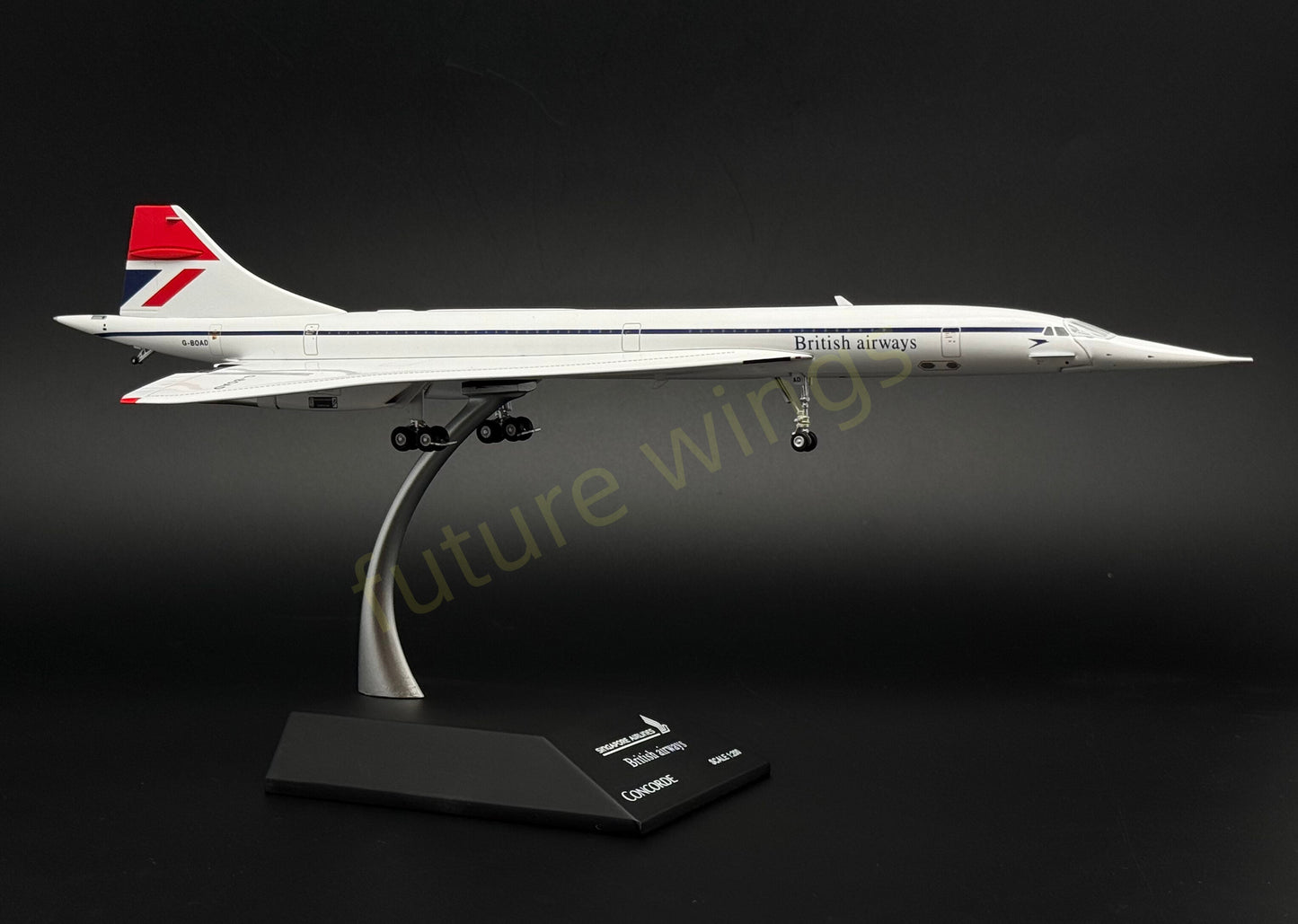 (Very Rare)1:200 KJ Models(JC Wings) Singapore Airlines and British Airways Dual-livery Concorde G-BOAD Aircraft Model